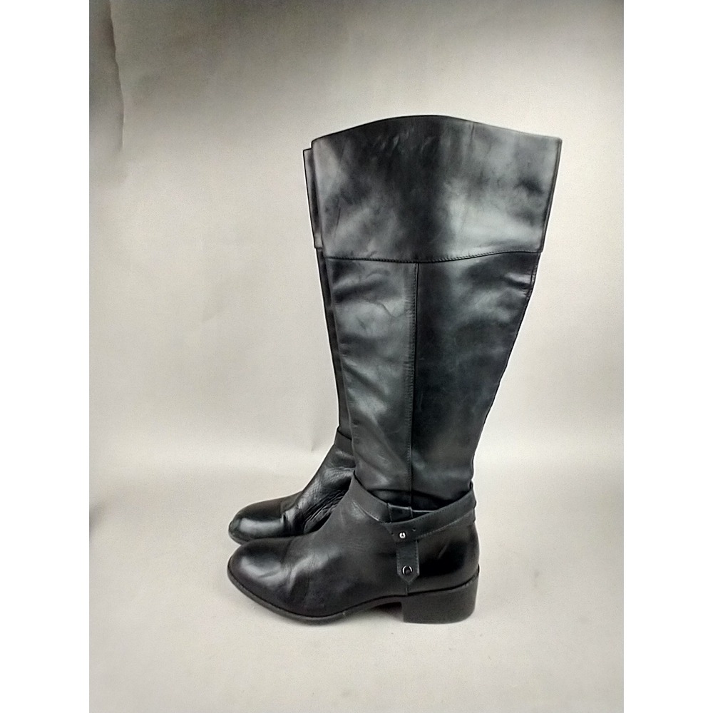 Alfani Berniee Black Leather Tall Riding Boots‎ StepFlex Knee High Womens 10M - Picture 4 of 12